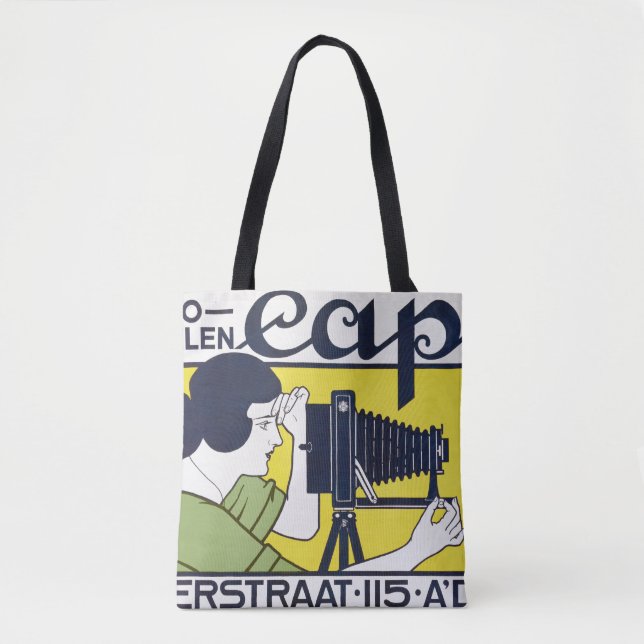 Tote Bag Femme caméra, photographe, Van Caspel (Devant)