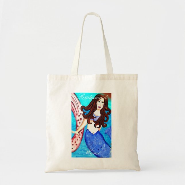 Tote Bag Femme de chambre brune à queue bleue (Devant)
