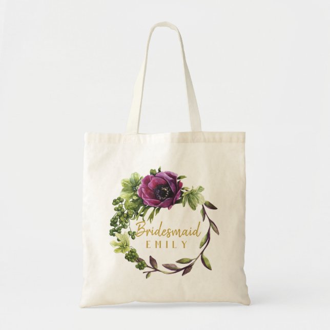 Tote Bag Femme de chambre de la couronne de pivoine pourpre (Devant)