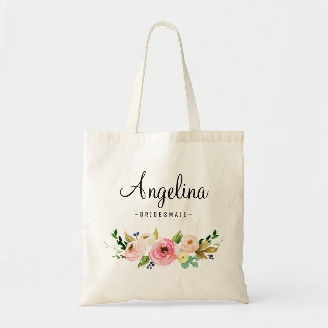 Tote Bag Femme de chambre Rustique Floral Personnalisée-03 (Devant)