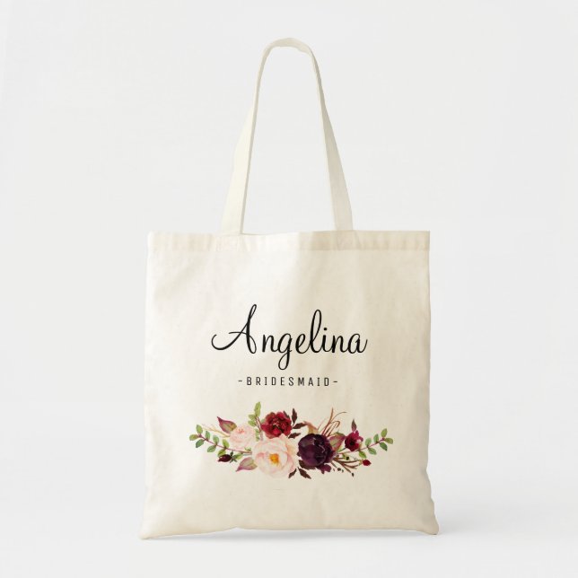 Tote Bag Femme de chambre Rustique Floral Personnalisée-04 (Devant)