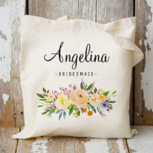 Tote Bag Femme de chambre Rustique Floral Personnalisée-07