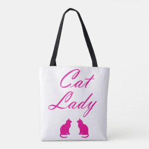 Tote Bag Femme de chat rose