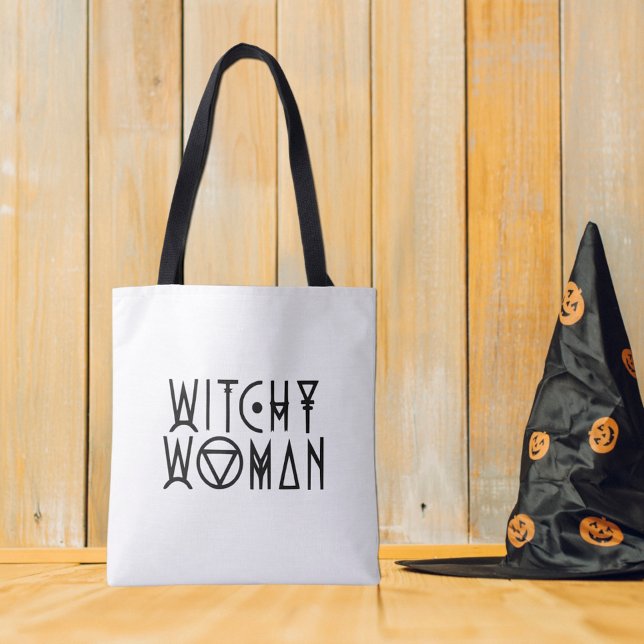Tote Bag Femme de cuisine mignonne sorcière noire Halloween (Créateur téléchargé)