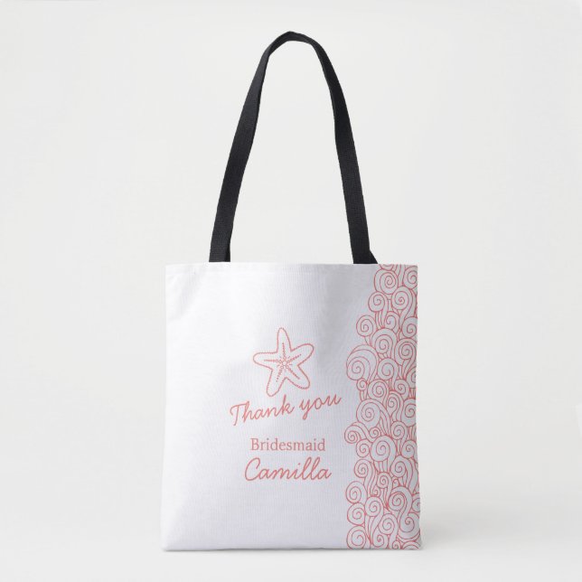 Tote Bag Femme de mariée de plage customisée pour fourre-to (Devant)