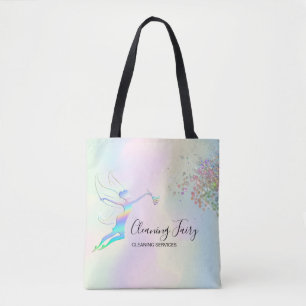 Tote Bag Femme de ménage nettoyant la maison Tasse fée holo