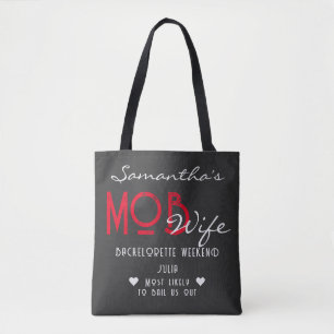 Tote Bag Femme de Mob & Martini Noir Soirée de Bachelorette