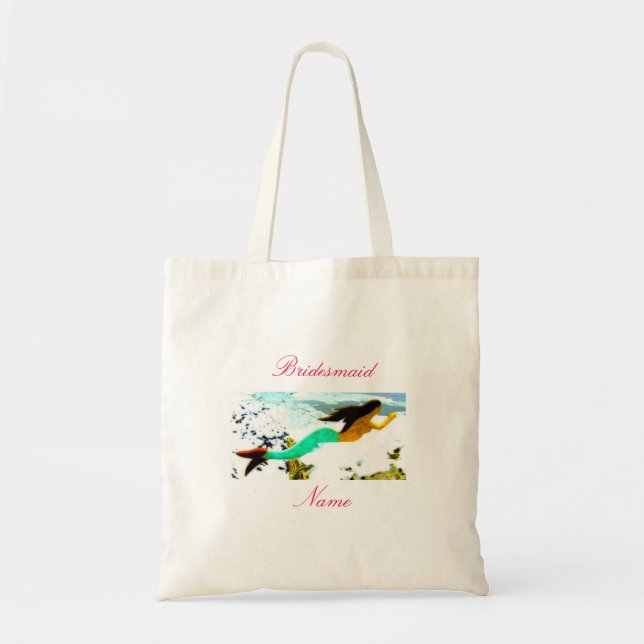 Tote Bag Femme d'honneur de brune à queue verte (Devant)