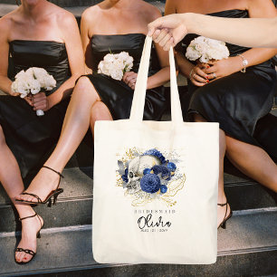 Tote Bag Femme d'honneur Fourre-tout Gothique Crâne bleu