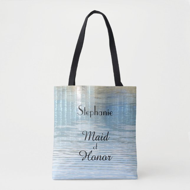 Tote Bag Femme d'honneur, nom, eau Abstraite bleue (Devant)