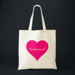 Tote Bag Femme d'information de coeur rose personnalisée<br><div class="desc">C'est le sac fourre-tout de motif Pink Heart Bridesmaid Personnalisé. Ce nom personnalisé monogramme mignon sac fourre-tout vintage est la meilleure idée de cadeau pour mariée et demoiselle d'honneur chez les mariages. C'est un bel accessoire pour vos servantes et parfait pour transporter tous ces plans de fête.</div>