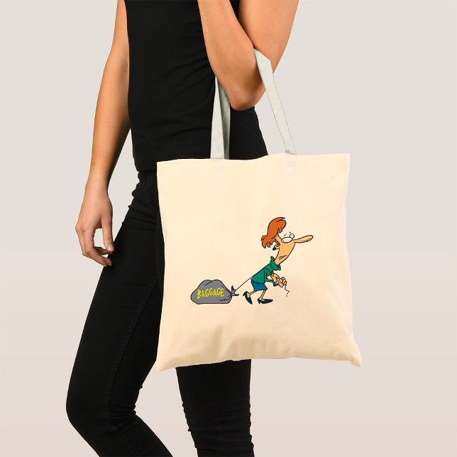 Tote Bag Femme drôle transportant des bagages émotionnels (Créateur téléchargé)