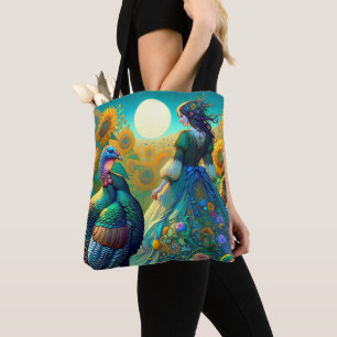 Tote Bag Femme élégante, Turquie et tournesols