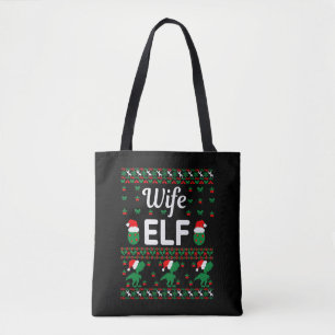 Tote Bag femme elf noël laide pull