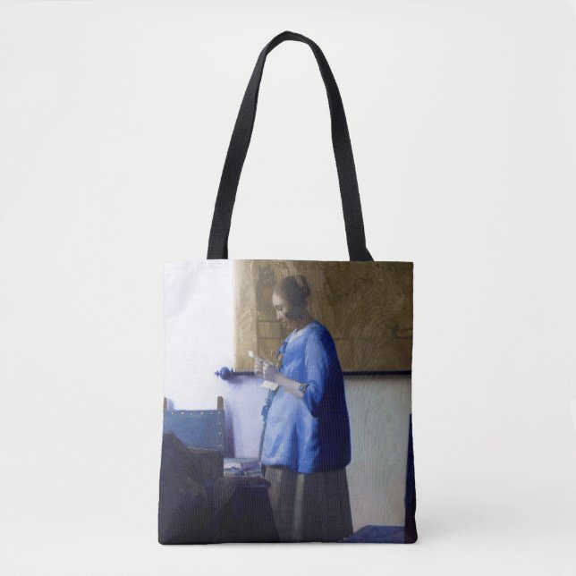 Tote Bag Femme en bleu, Johannes Vermeer (Devant)