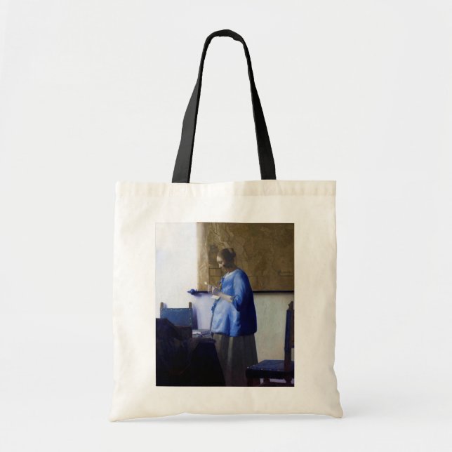 Tote Bag Femme en bleu, Johannes Vermeer (Devant)