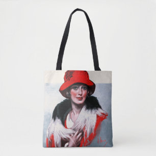 Tote Bag Femme en Casquette rouge