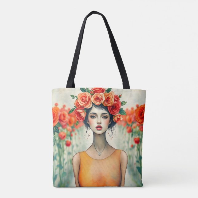 Tote Bag Femme et Rose (Dos)