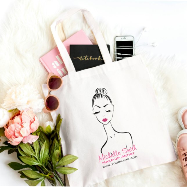 Tote Bag Femme face maquillage entreprise d'artiste marque (Créateur téléchargé)