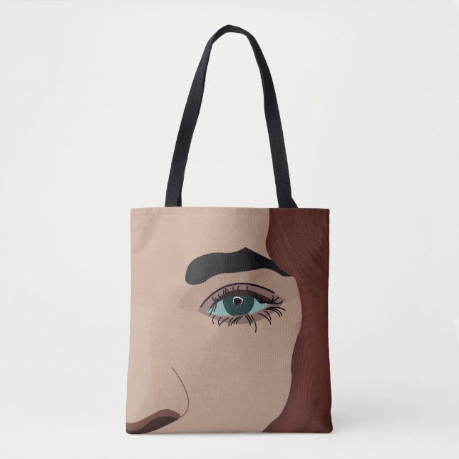 Tote Bag Femme Fille Visage Oeil (Devant)