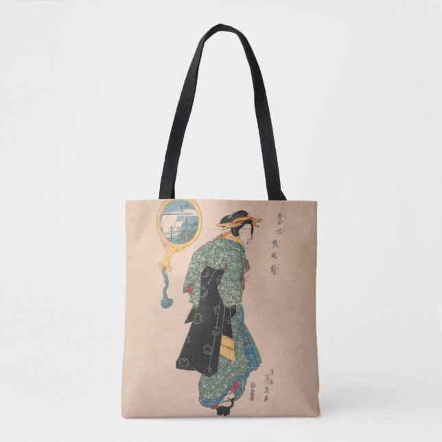 Tote Bag Femme japonaise Kimono : Ukiyo-e Woodblock Imprime (Devant)