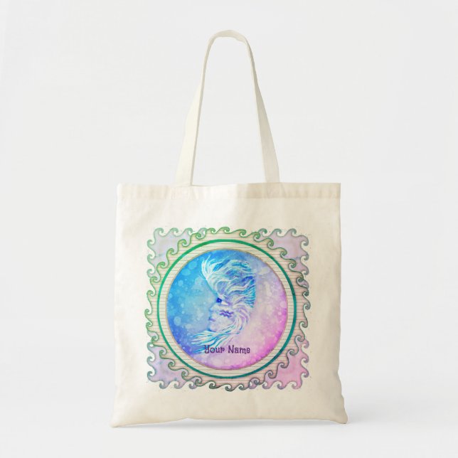 Tote Bag Femme Lune Verseau  (Devant)