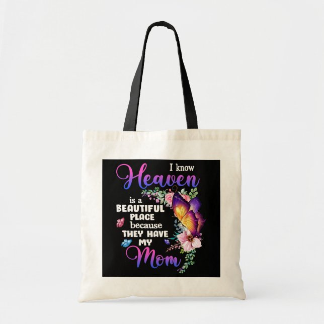 Tote Bag Femme Maman dans le Ciel Papillon pourpre Perte de (Devant)
