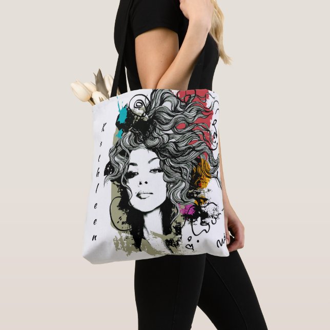 Tote Bag Femme moderne forte stylo forte personnalisation a (De près)