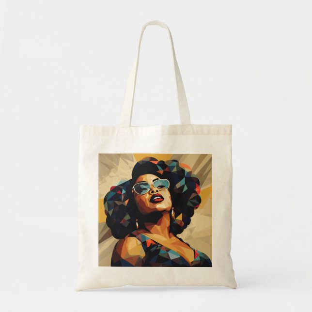 Tote Bag Femme noire : Artistérie cubiste (Devant)