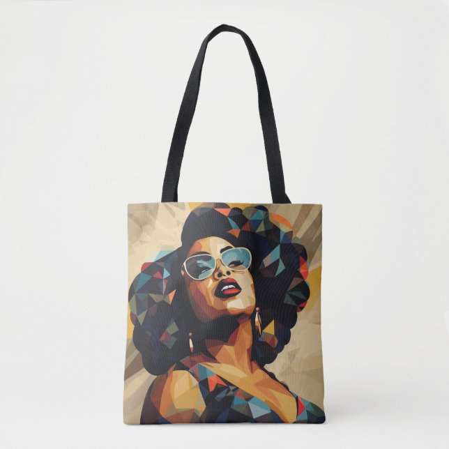Tote Bag Femme noire : Artistérie cubiste (Devant)