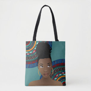 Tote Bag Femme noire, noeud supérieur, inspirée par la trib