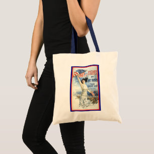 Tote Bag Femme patriotique vintage avec affiche d'art du dr