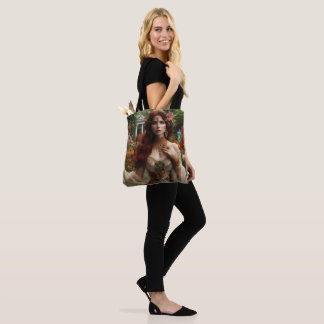 Tote Bag Femme préraphaélite dorée 1 dans le jardin