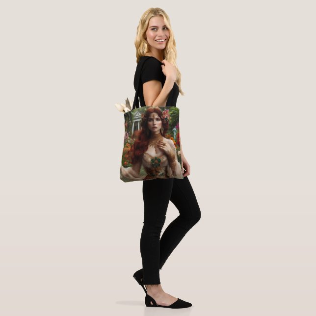 Tote Bag Femme préraphaélite dorée 1 dans le jardin (Sur le modèle)