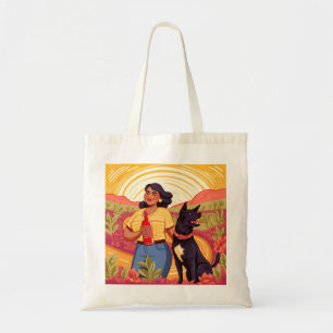 Tote Bag Femme prospère avec Tequila et son chien Secouru F