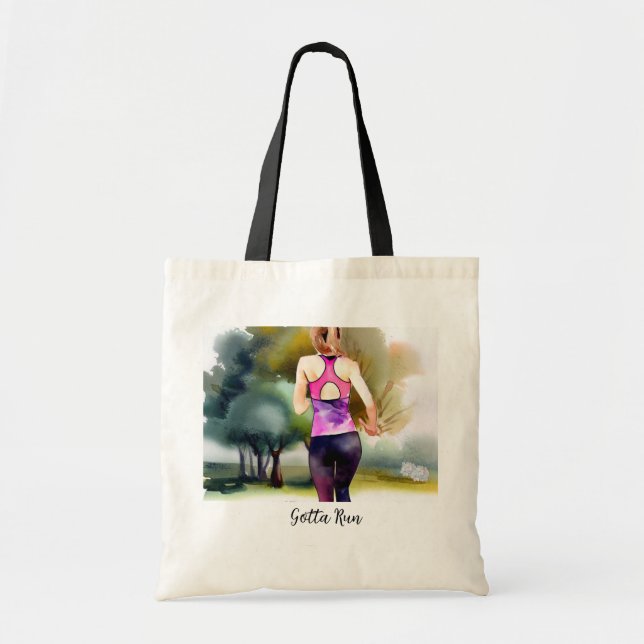 Tote Bag Femme qui court dans le parc (Devant)