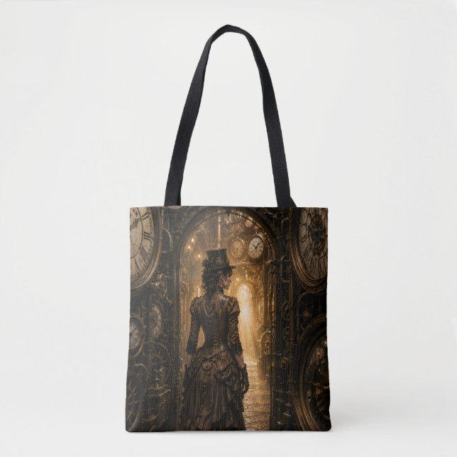 Tote Bag Femme Steampunk Passage à travers le temps (Devant)