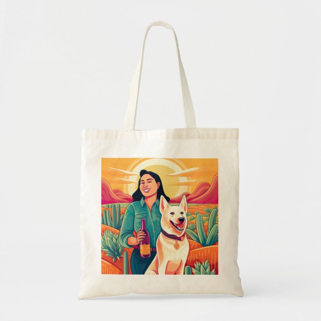 Tote Bag Femme, Tequila et Secourt Dog : Un portrait (Devant)