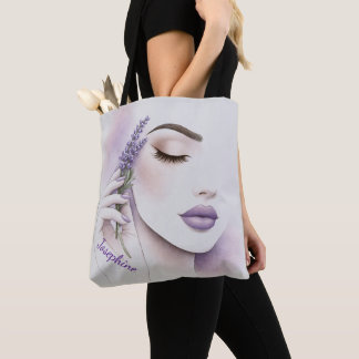 Tote Bag Femme Violet Lavande Élégante Chic Personnalisée