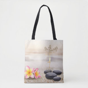 Tote Bag Femmes Arbres Silhouette Zen Pierres
