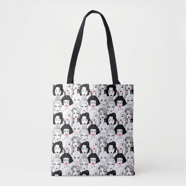 Tote Bag Femmes avec le motif de rouge à lèvres (Devant)