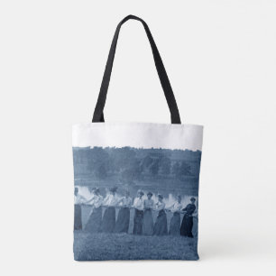 Tote Bag Femmes des années 1890 Tug-O-War Fox River bleu