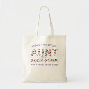 Tote Bag Femmes J'Ai 2 Titres Tante & Godmère Tante Godm