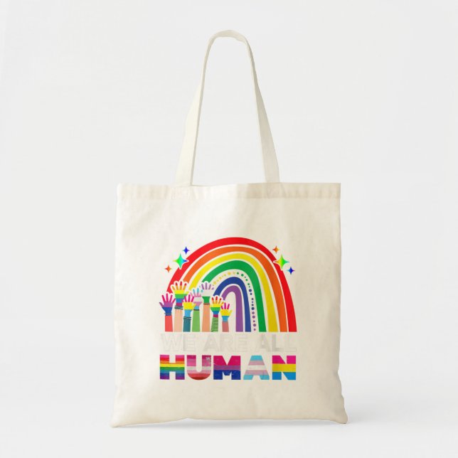 Tote Bag Femmes Nous Sommes Tous La Fierté Humaine Ally Lgb (Devant)