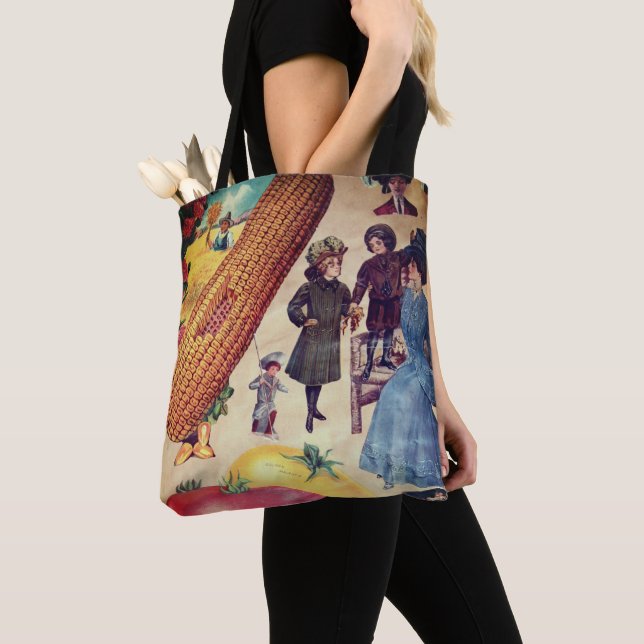 Tote Bag Femmes victoriennes avec du maïs et des tomates (De près)