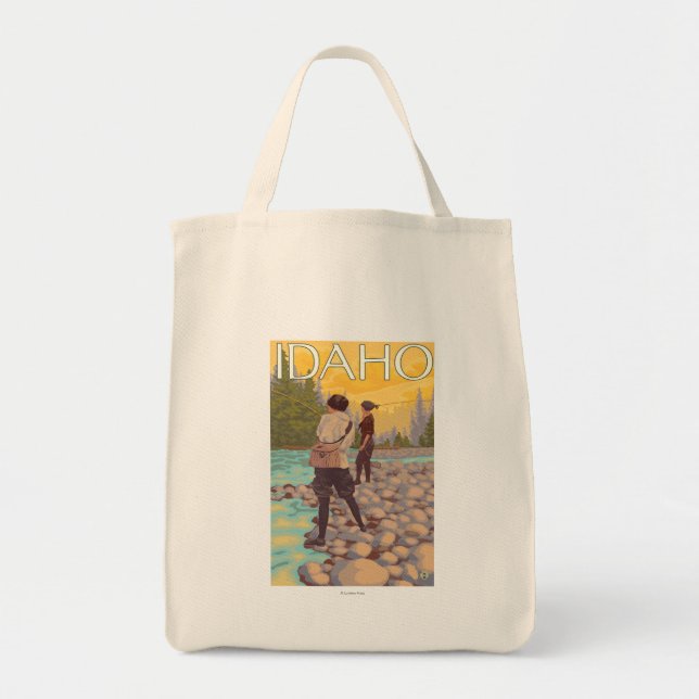 Tote Bag Femmes Voler PêcheIdahoVintage Affiche de voyage (Devant)
