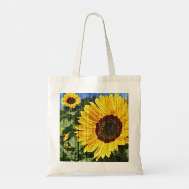 Tote Bag Fence painted de Sunflowers (Dos)