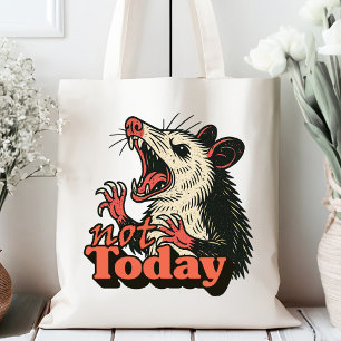 Tote Bag Feral Possum en colère pas aujourd'hui typographie