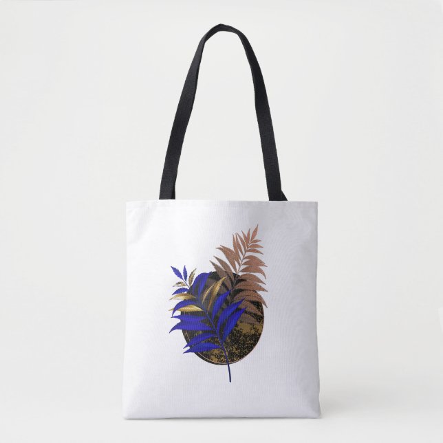 Tote Bag Ferme bleue sur cercle noir (Devant)