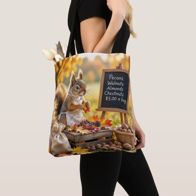 Tote Bag Ferme d'automne avec écureuil (De près)